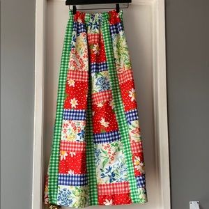 Vintage country style high waisted patchwork skirt